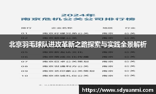 北京羽毛球队进攻革新之路探索与实践全景解析